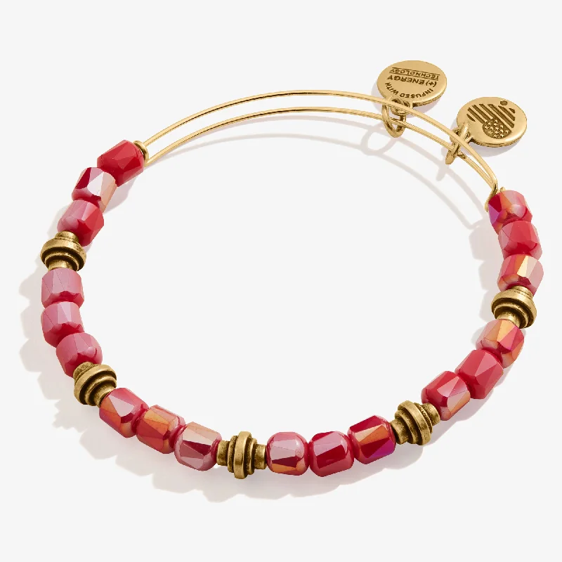 women's bracelets celebrity style -Elation Beaded Bangle, Raspberry