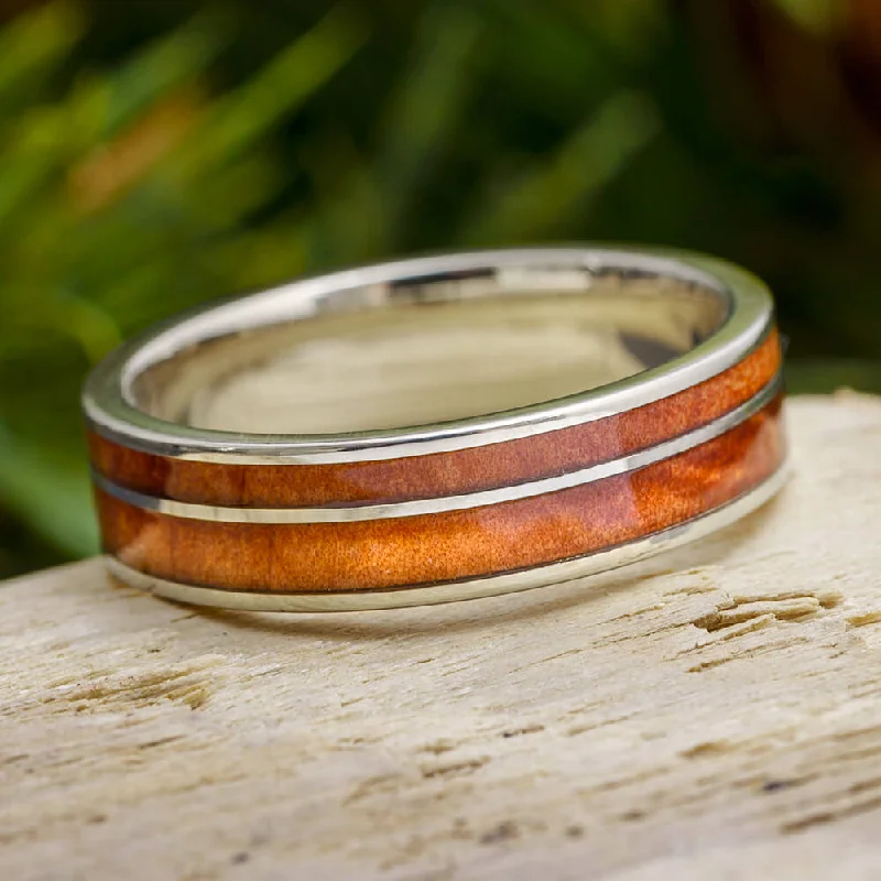 women's engagement rings diamond -Cedar Wood Wedding Band, Custom Wood Ring