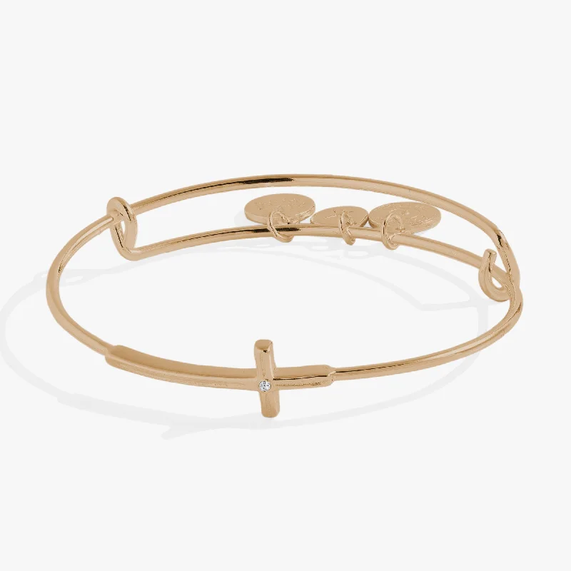 women's bracelets nature inspired -Cross Inline Bangle