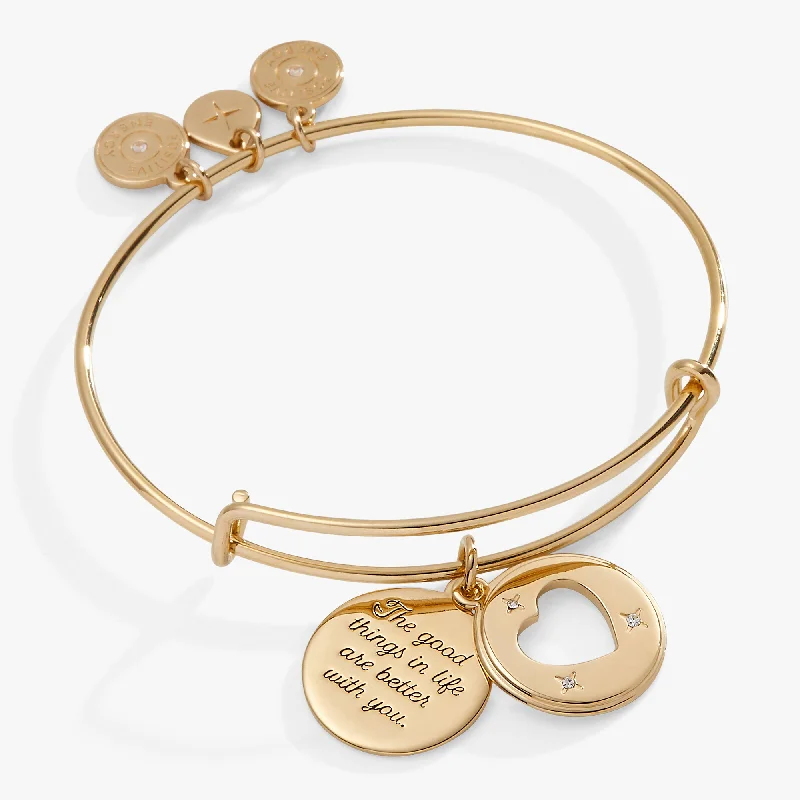 women's bracelets Valentine's Day gift -Hidden Message Heart Affirmation Bangle