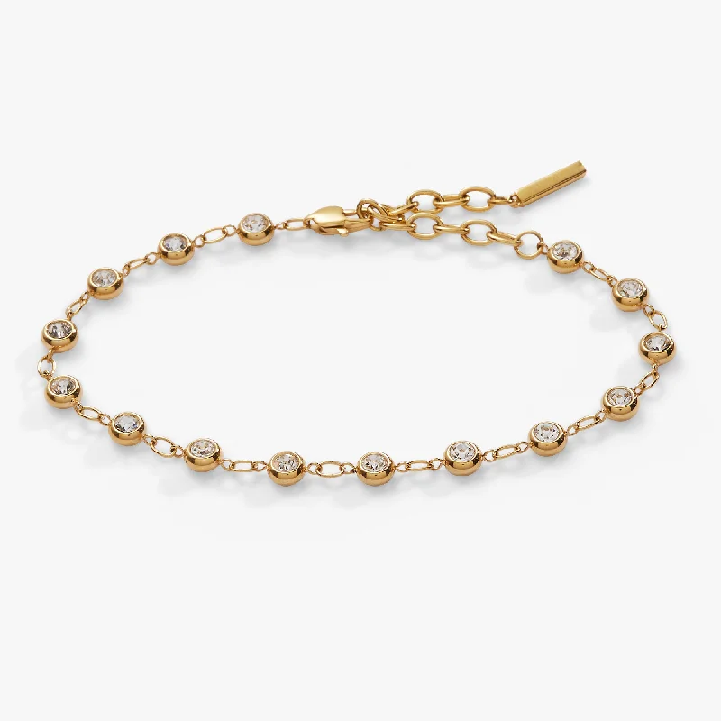 women's bracelets platinum -Crystal Pebble Chain Bracelet